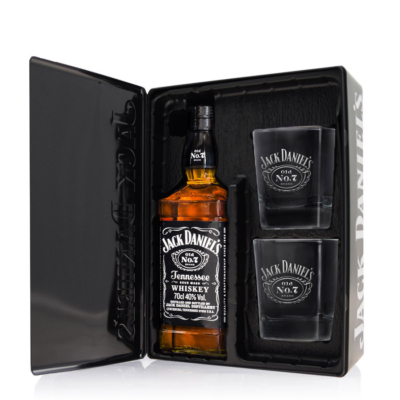Jack Daniel N°7 750ml con 2 vasos en estuche lata