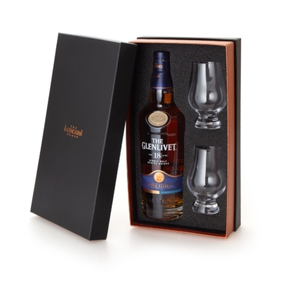 Set 2 vasos cata whisky Glencairn + Glenlivet 18 años 700ml