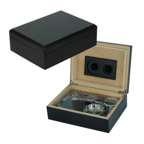 Humidor para 20 cigarros con Higrómetro, cenicero y cortacigarro