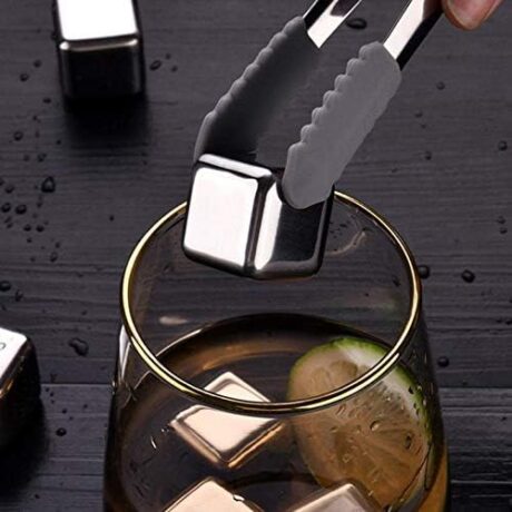 Set cubos de hielo acero inox. con pinza