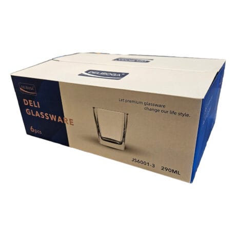 6 Vasos Whisky base cuadrada 290ml en caja final 2