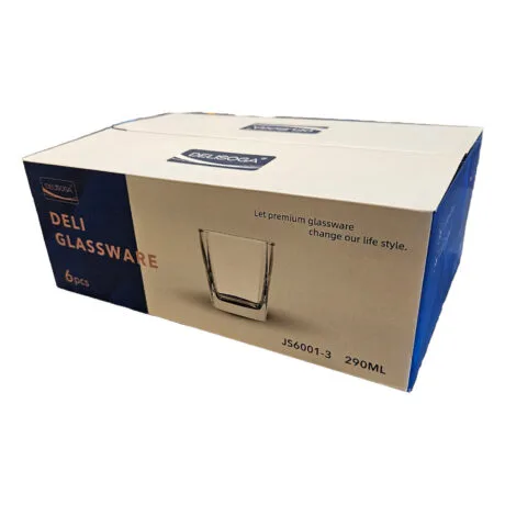 6 Vasos Whisky base cuadrada 290ml en caja final 2